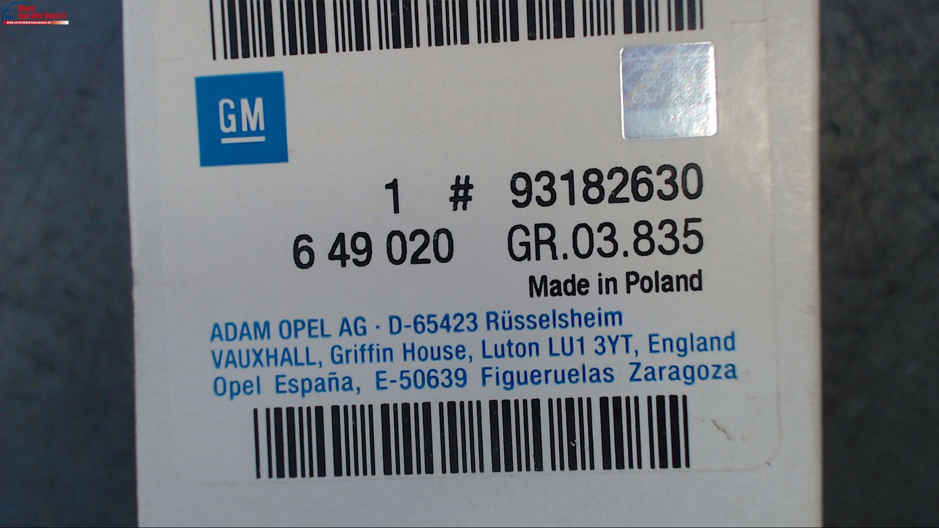 ÖLFILTER ORIGINAL GM