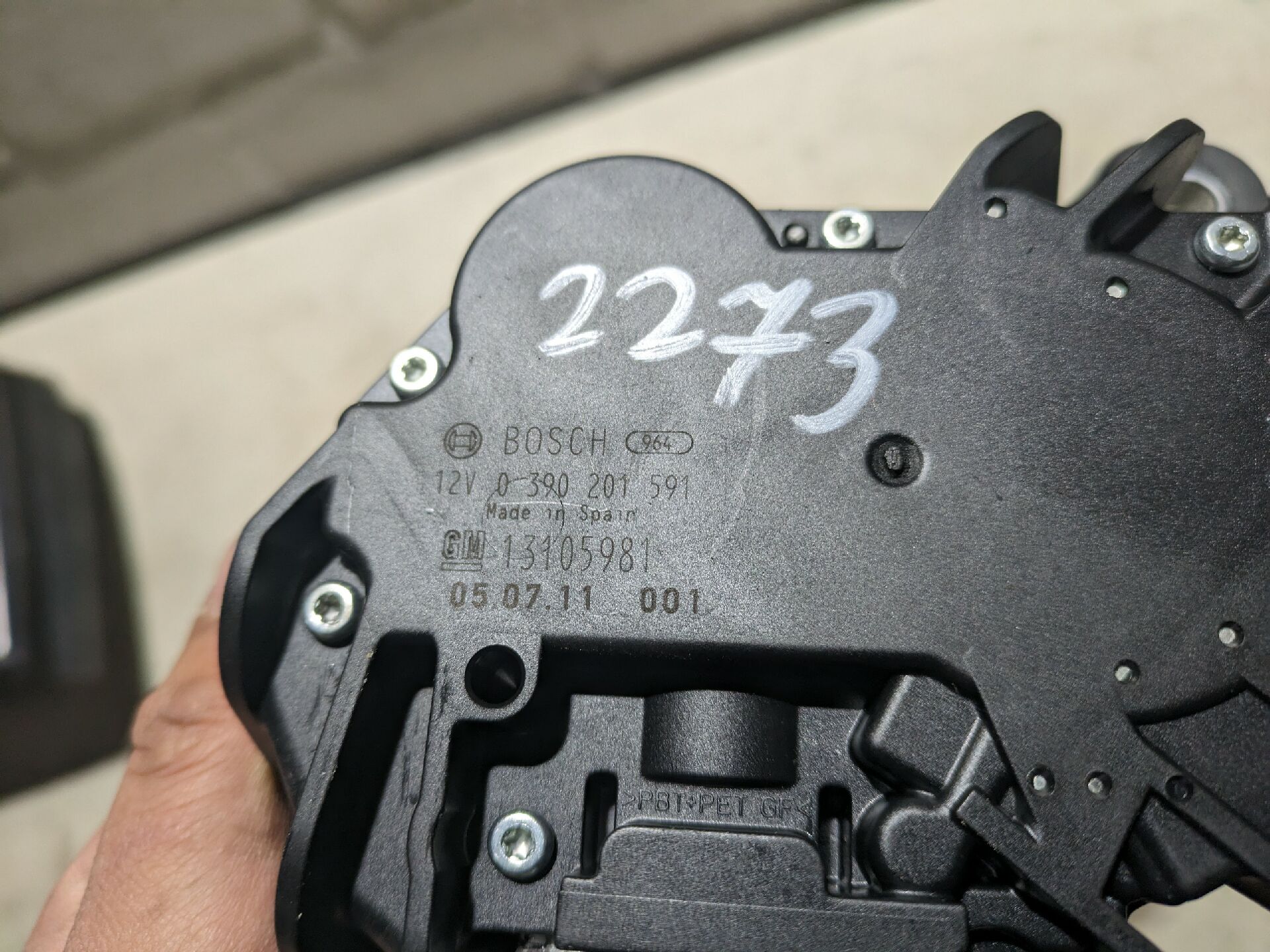 Scheibenwischermotor hinten